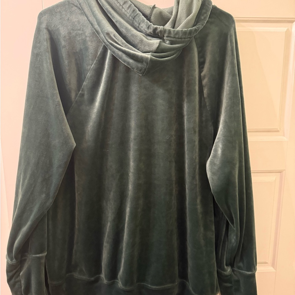 Aerie Offline Green Velour Zip Up Hoodie and Pants Set - Picture 4 of 6
